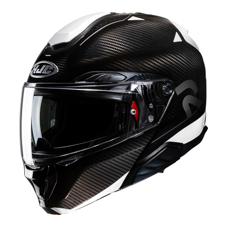 Kask motocyklowy szczękowy HJC RPHA 91 Noela Carbon czarny/biały