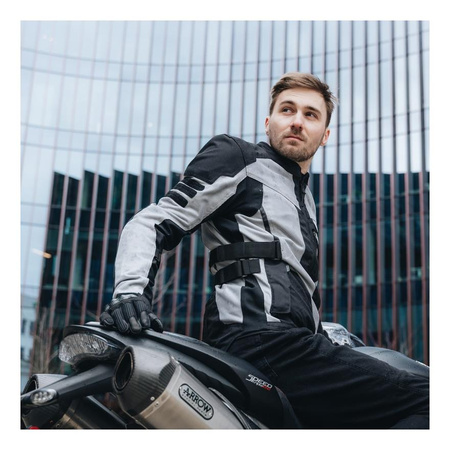 Kurtka motocyklowa tekstylna Rebelhorn SCANDAL II srebrny-czarny