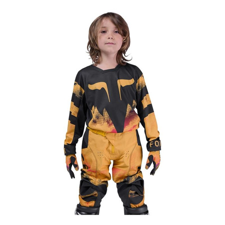 Bluza motocyklowa cross dziecięca FOX JUNIOR 180 KAIROS TANGERINE czarny żółty