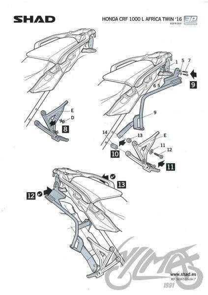 Stelaż kufra bocznego 3P SHAD do Honda CRF1000 L