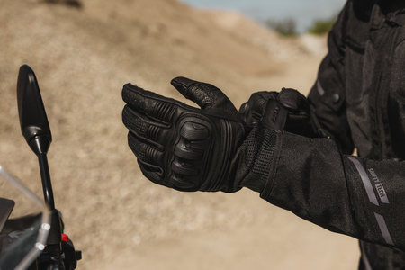 Rękawice motocyklowe miejskie skórzane OZONE TOWN II CE czarne