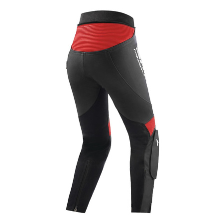 Damskie spodnie motocyklowe skórzane Shima MIURA 2.0 czarny/czerwony