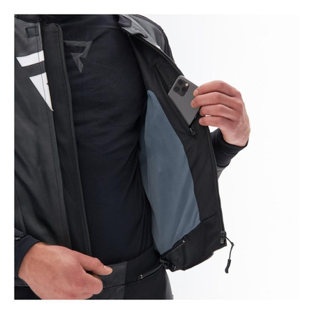 Kurtka motocyklowa skórzana Rebelhorn VELOCE czarny-szary-złoty