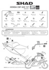 Stelaż kufra bocznego 3P motocyklowego SHAD do Honda CBF600