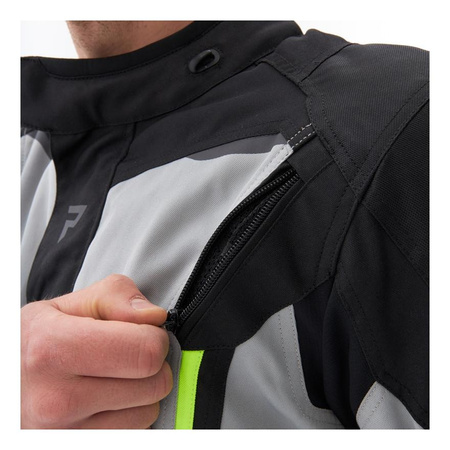 Kurtka motocyklowa tekstylna miejska/turystyczna Rebelhorn SCOUT czarny-szary-żółty fluo