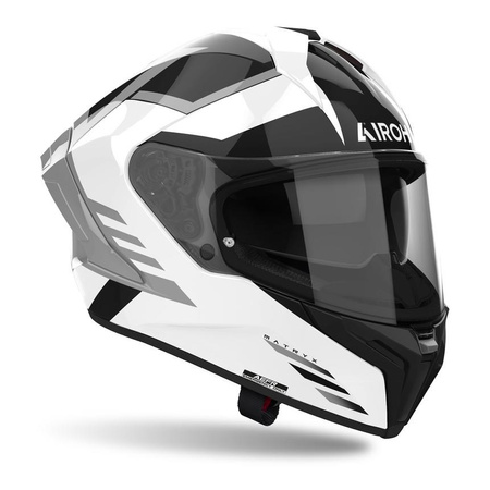 Kask motocyklowy AIROH MATRYX THRON WHITE GLOSS biały szary czarny