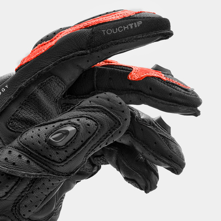 Rękawice motocyklowe SHIMA RS-3 RED FLUO czarny czerwony fluo