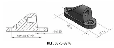 Adapter lusterek PUIG Hi-Tech do owiewek (9276N, lewy lub prawy)