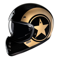 Kask motocyklowy integralny custom cruiser HJC V60 Nyx czarny/złoty