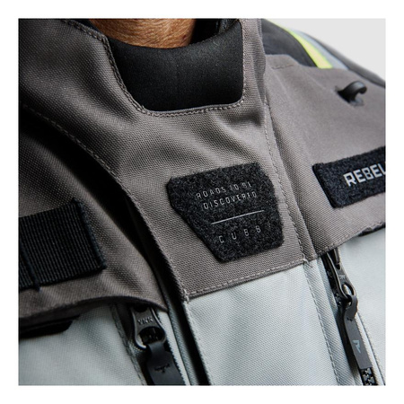 Kurtka motocyklowa tekstylna Rebelhorn CUBBY V czarny-szary-żółty fluo