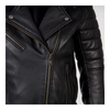 Damska kurtka motocyklowa skórzana ramoneska OZONE RAMONES MODERN matowy czarna