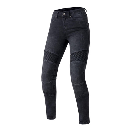 Damskie jeansy motocyklowe OZONE AGNESS II czarny sprany