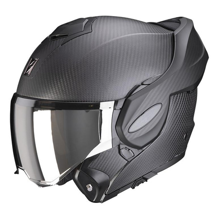 Kask motocyklowy szczękowy SCORPION EXO-TECH EVO CARBON SOLID BLACK MATT czarny mat