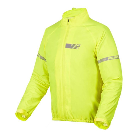 Kurtka przeciwdeszczowa odblaskowa motocyklowa Rebelhorn OCEAN żółty fluo unisex