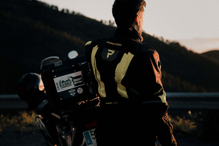 Kurtka motocyklowa tekstylna Rebelhorn HARDY II czarny-żółty fluo