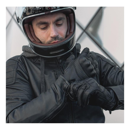 Rękawice motocyklowe miejskie Rebelhorn THUG II perforowane czarny