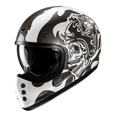 Kask motocyklowy HJC V60 Flame czarny/biały