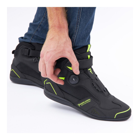 Buty krótkie motocyklowe miejskie/turystyczne Rebelhorn SPARK II czarny-żółty fluo