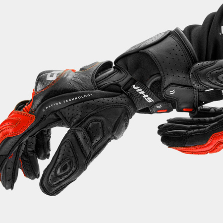 Rękawice motocyklowe SHIMA RS-3 RED FLUO czarny czerwony fluo