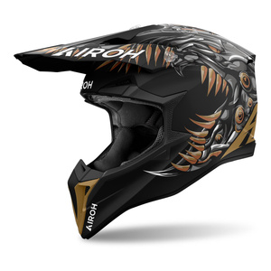 Kask motocyklowy AIROH WRAAAP CYBORG MATT czarny złoty