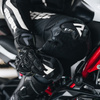 Spodnie skórzane motocyklowe Rebelhorn REBEL czarny-biały