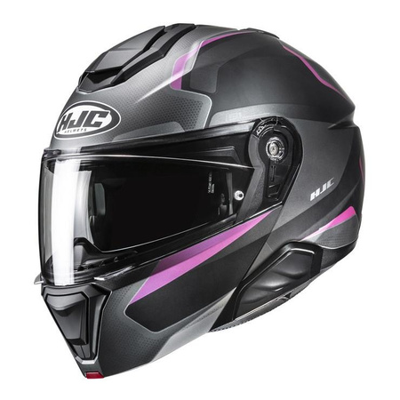 Kask szczękowy HJC I91 FELIO GREY/PINK szary różowy