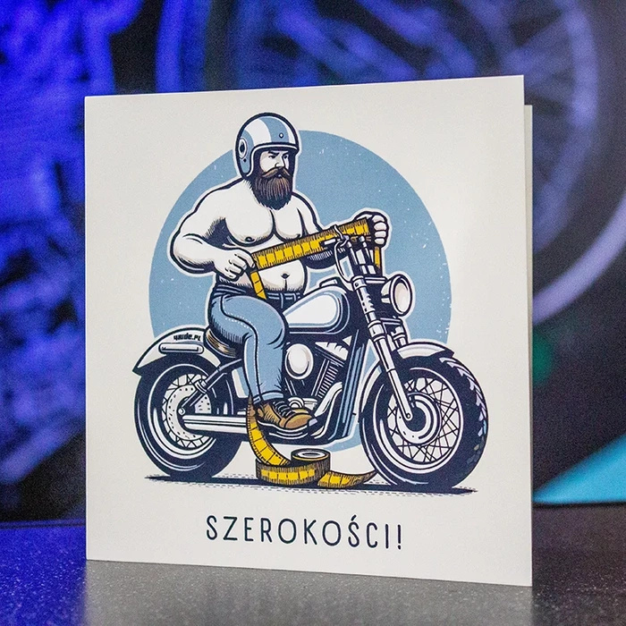 Kartka urodzinowa motocyklowa "Szerokości"