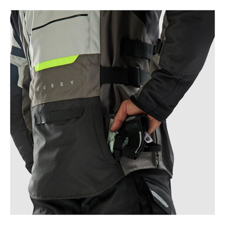 Kurtka motocyklowa tekstylna turystyczna Rebelhorn CUBBY V czarny-szary-żółty fluo