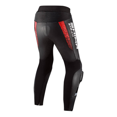 Spodnie motocyklowe skórzane sportowe Shima STR 2.0 czerwone