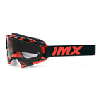 Gogle motocyklowe IMX Mud Graphic Red Gloss/Black - Szyba Clear (1 Szyba W Zestawie)