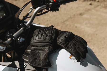 Rękawice motocyklowe miejskie skórzane OZONE TOWN II CE czarne