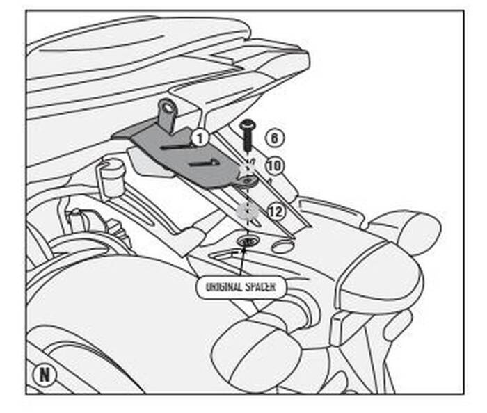 KAPPA ADAPTER DO ZAMONTOWANIA STELAŻA BOCZNEGO TE2140K BEZ UŻYCIA CENTRALNEGO KZ2140 - motocyklowy bagaż