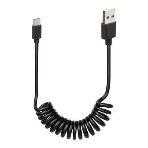 LAMPA Kabel sprężynowy Usb> USB typu C - 100 cm – czarny