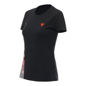 Koszulka T-shirt damski DAINESE LOGO LADY BLACK/FLUO RED czarny czerwony