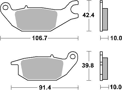 SBS KLOCKI HAMULCOWE KH343 STREET CERAMIC KOLOR CZARNY PASUJE DO:HONDA CBR125/150, XL 125 VARADERO, YAMAHA YZF150 TYŁ