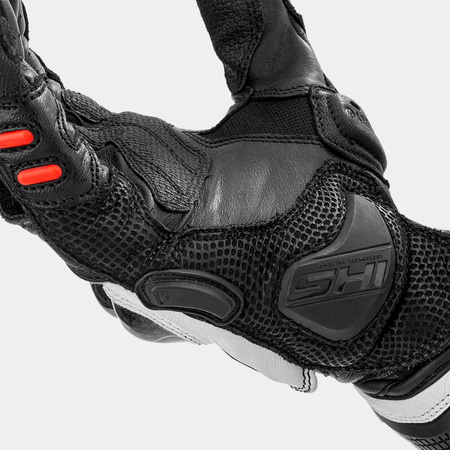 Rękawice motocyklowe sportowe skórzane Shima RS-3 biały