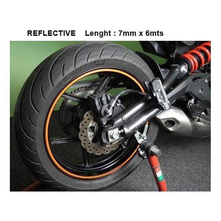 Taśma odblaskowa KEITI na felgę Reflective Sticker Strip orange