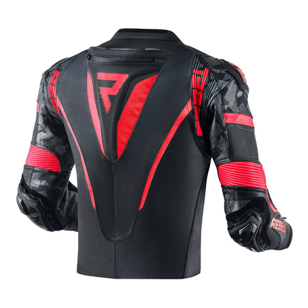 Kombinezon motocyklowy dwuczęściowy REBELHORN REBEL BLACK/FLO RED czarny czerwony fluo szary