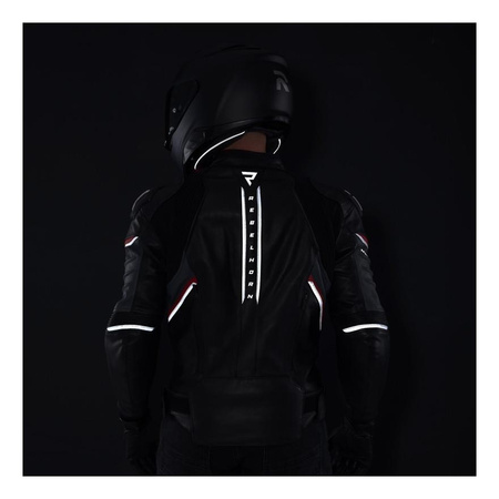 Kurtka motocyklowa skórzana sportowa/miejska Rebelhorn VELOCE czarny-szary-złoty