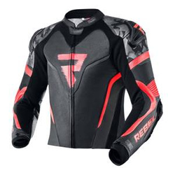 Kurtka motocyklowa skórzana sportowa/miejska Rebelhorn REBEL czarny-czerwony