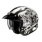 Kask motocyklowy otwarty HJC V31 Flame biały/czarny