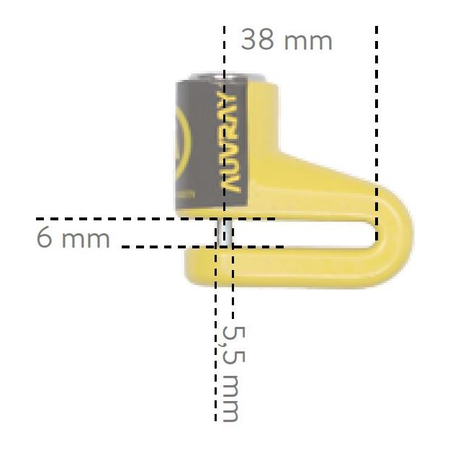 Zapięcie Motocyklowe AUVRAY BD16 – Żółta, 6 mm – Blokada Na Tarcze