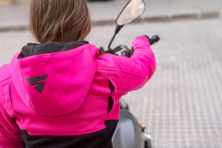 Damska kurtka motocyklowa tekstylna miejska Shima DAYBREAKER czarny/różowy