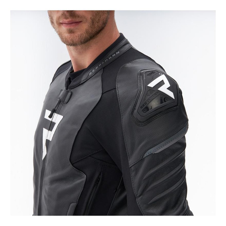 Kurtka motocyklowa skórzana Rebelhorn VELOCE czarny-biały