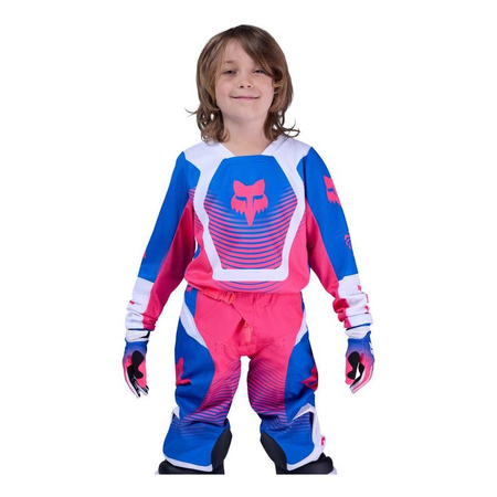 Bluza motocyklowa cross dziecięca FOX JUNIOR 180 COLLECT BLUE/PINK czarny różowy