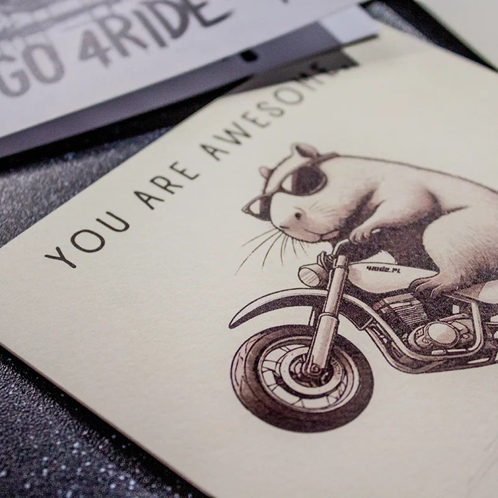 Kartka urodzinowa motocyklowa "You are awesome"