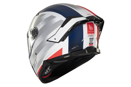 Kask motocyklowy MT THUNDER 4 SV THREADS GLOSS WHITE/BLUE biały niebieski czerwony