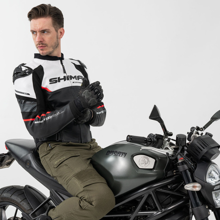 Kurtka motocyklowa sportowa/miejska skórzana Shima BANDIT 2.0 czerwony