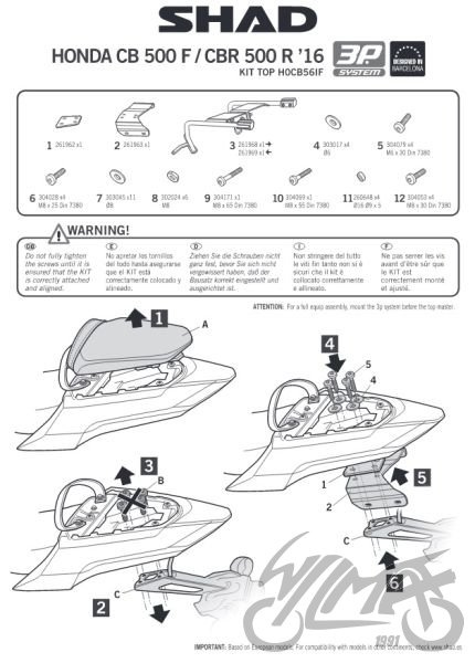 Stelaż kufra bocznego 3P motocyklowego SHAD do Honda CB500 F/R