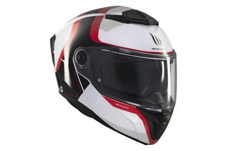 Kask motocyklowy MT ATOM 2 SV EMALLA MATT WHITE/BLACK/RED biały czarny czerwony